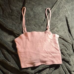 AE light pink crop top spaghetti strap shirt